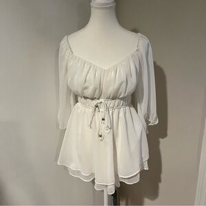 Hers & Mine White Women's Romper